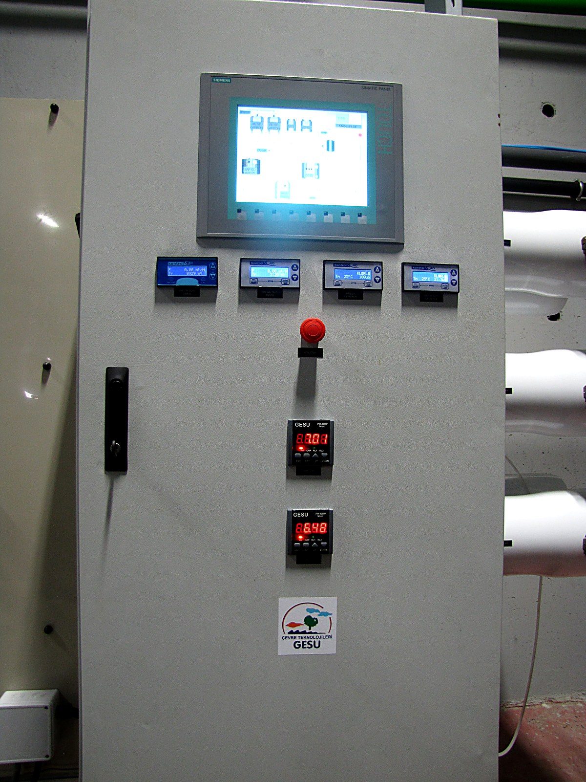 GESU otomasyon panosu — SCADA ekranı