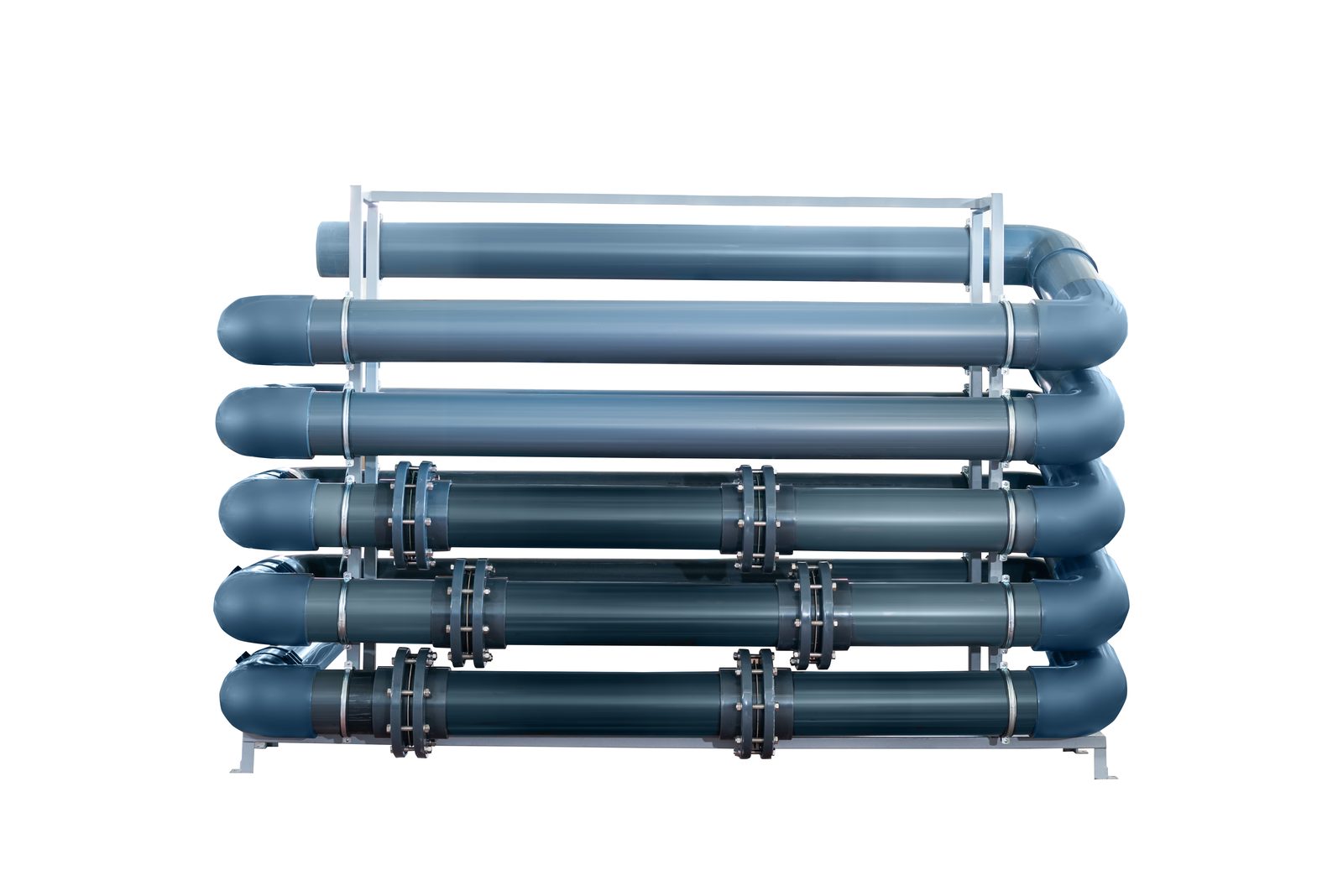 Coagulation and flocculation — GESU pipe-type flocculator (studio photograph)