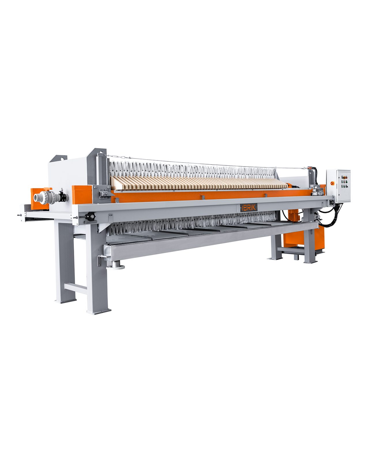 Sludge treatment and dewatering — GESU iBRiK filter press (studio photograph)