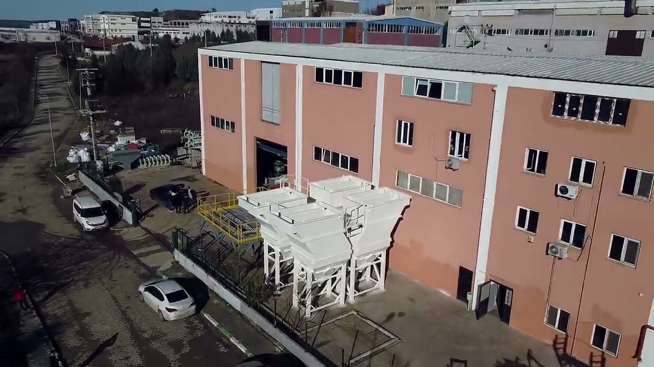 GESU factory from above — production facility, yard and service fleet in Bursa, Türkiye